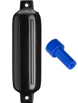 Polyform G-3 Twin Eye Fender 5.5" x 19" - Black w/Air Adapter