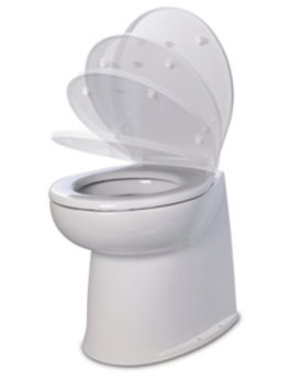 Jabsco 17" Deluxe Flush Fresh Water Electric Toilet w/Soft Close Lid - 12V