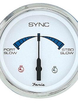 Faria 4" Chesapeake SS White Engine Synchronizer - Dual Gas and amp; Var Ratio Alt Diesel
