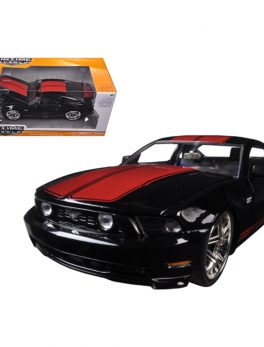 2010 Ford Mustang GT Black With Red Stripes 1/24 Diecast Model Car by Jada 96868bk