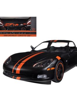 2009 Chevrolet Corvette C6 Z06 Black / Orange 1/24 Diecast Car Model by Greenlight 50227B