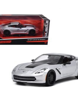 2014 Chevrolet Corvette C7 Stingray Silver Modern Muscle 1/24 Diecast Model Car by Maisto 32510SIL