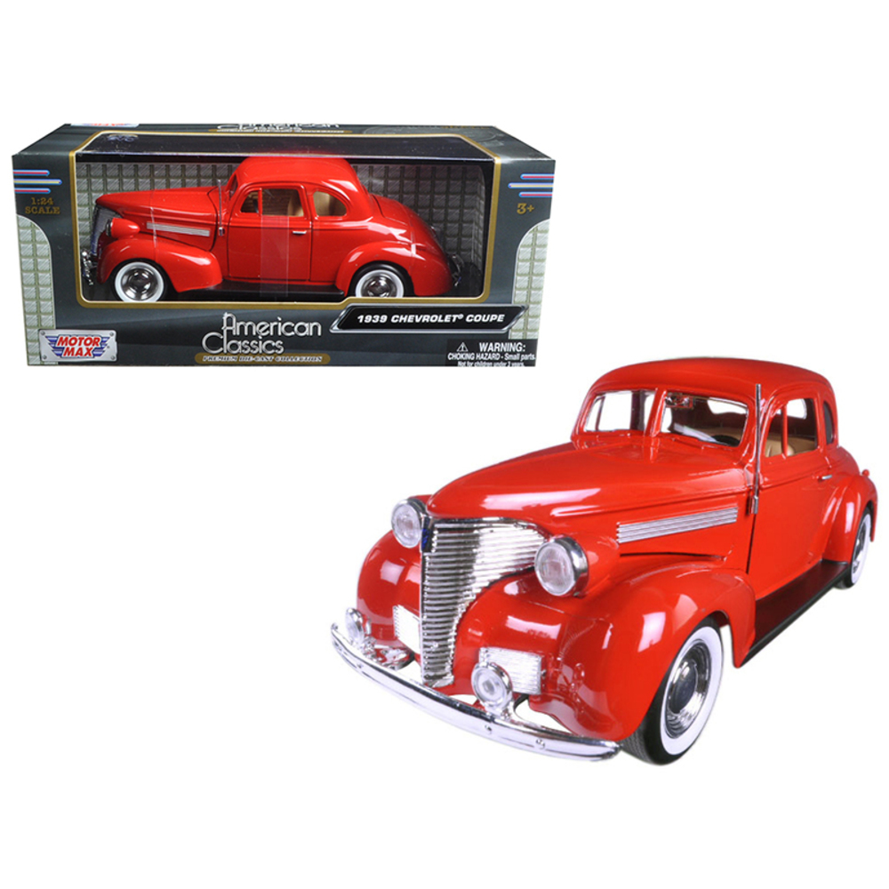 1939 Chevrolet Coupe Red 1/24 Diecast Model Car by Motormax 73247R
