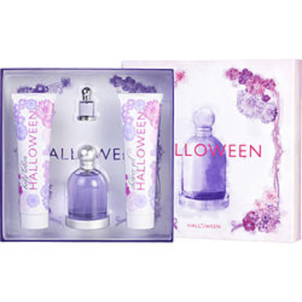 Halloween Edt Spray 3.4 Oz and Body Lotion 5 Oz and Shower Gel 5 Oz and Edt .15 Oz Mini For Women