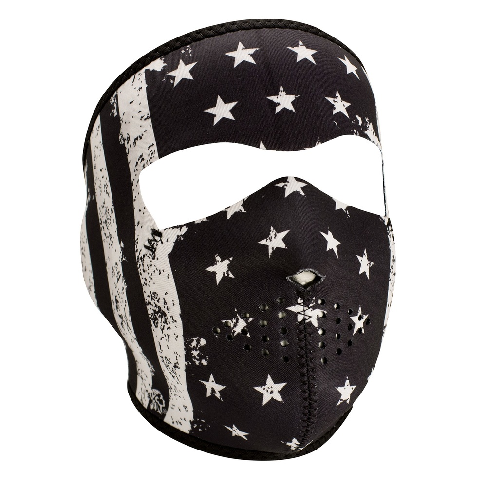 ZANheadgear Neoprene Full Mask Black-White Vintage Flag