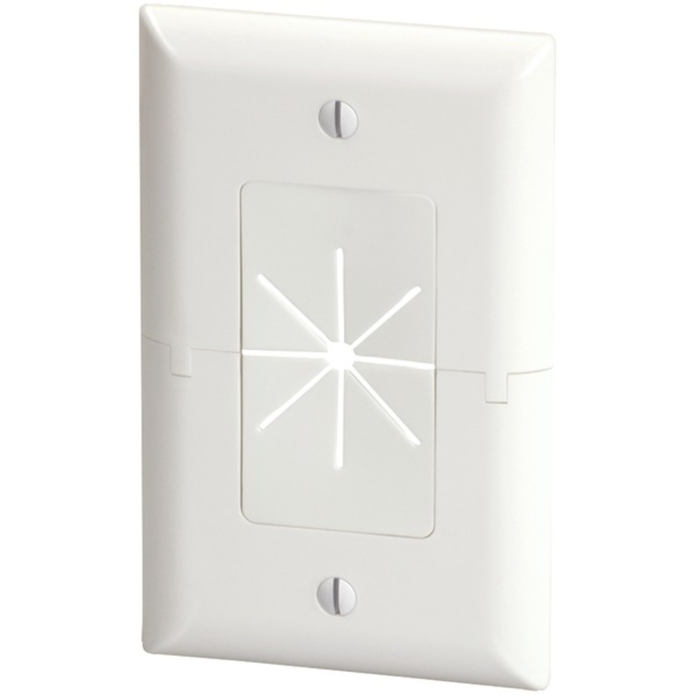 DataComm Electronics 45-0017-WH Split Plate with Flexible Opening (White)