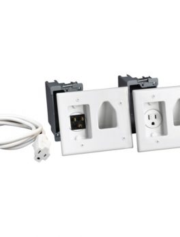 DataComm Electronics 45-0023-WH Recessed Pro-Power Kit with Straight Blade Inlet