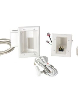 DataComm Electronics 50-6623-WH-KIT Flat Panel TV Cable Organizer Kit with Duplex Power Solution