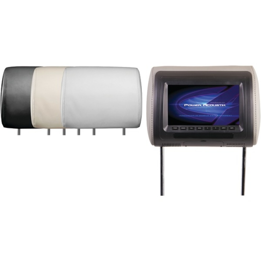 Power Acoustik H-71CC Universal Headrest Monitor with IR Transmitter and 3 Interchangeable Skins (7")