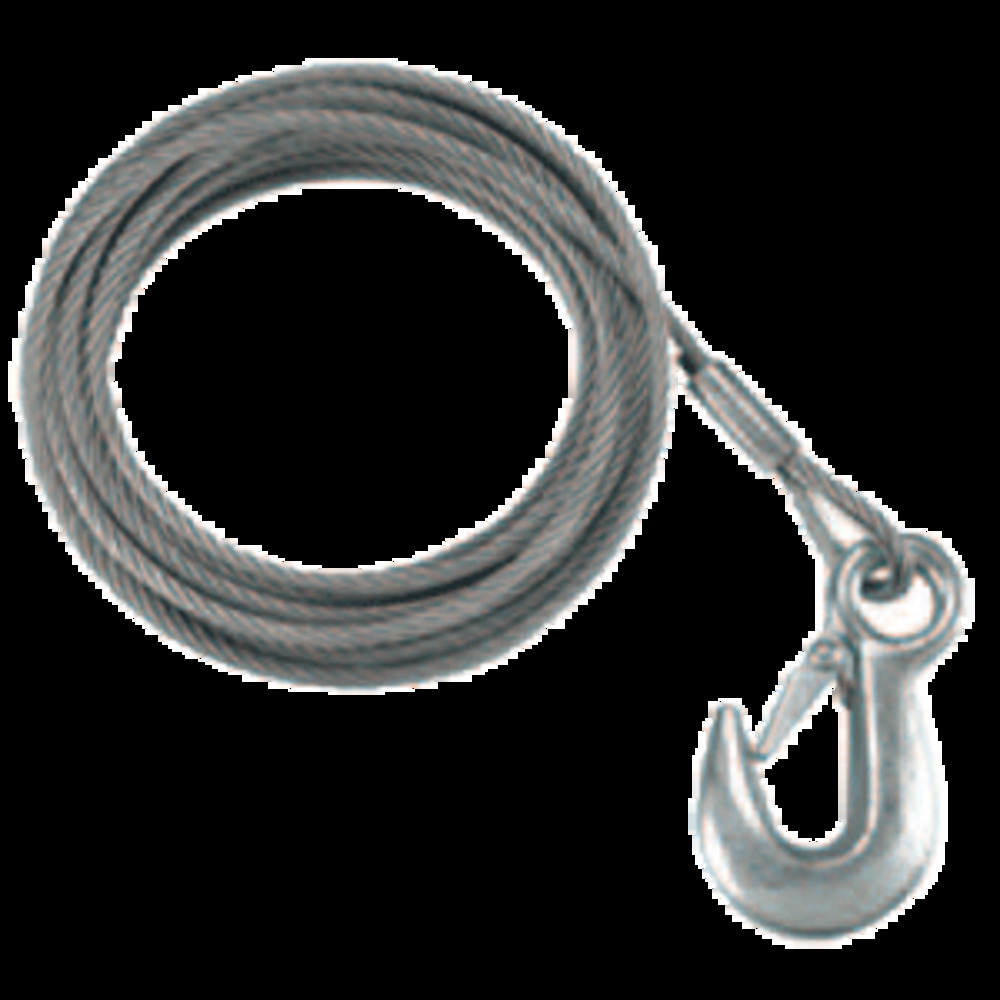 Fulton 7/32" x 50" Galvanized Winch Cable and Hook - 5,600 lbs. Breaking Strength