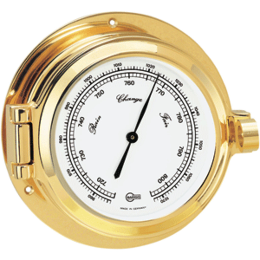 BARIGO Poseidon Series Porthole Ship's Barometer - Brass Housing - 3.3" Dial