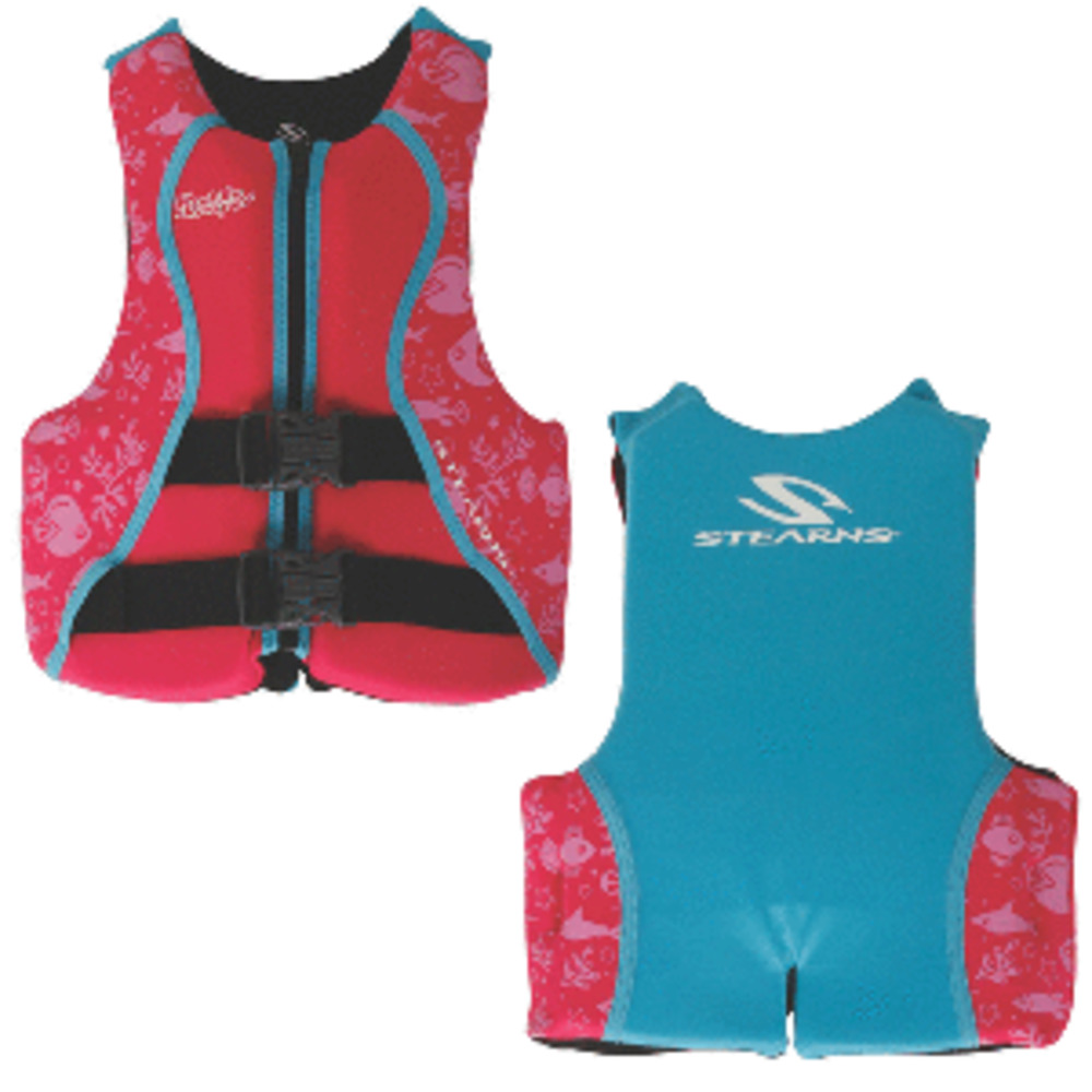 Puddle Jumper Youth Hydroprene Life Vest - Pink/Teal - 50-90lbs