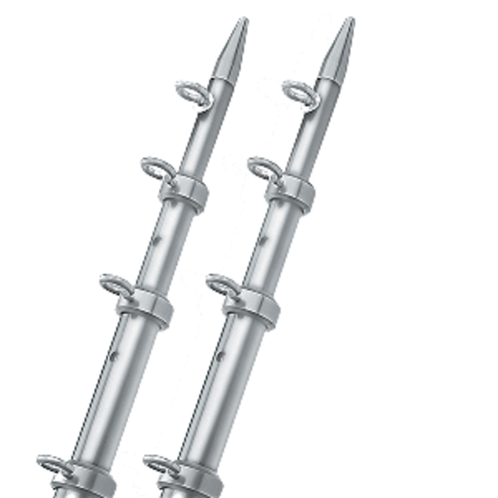 TACO 15" Silver/Silver Outrigger Poles - 1-1/8" Diameter
