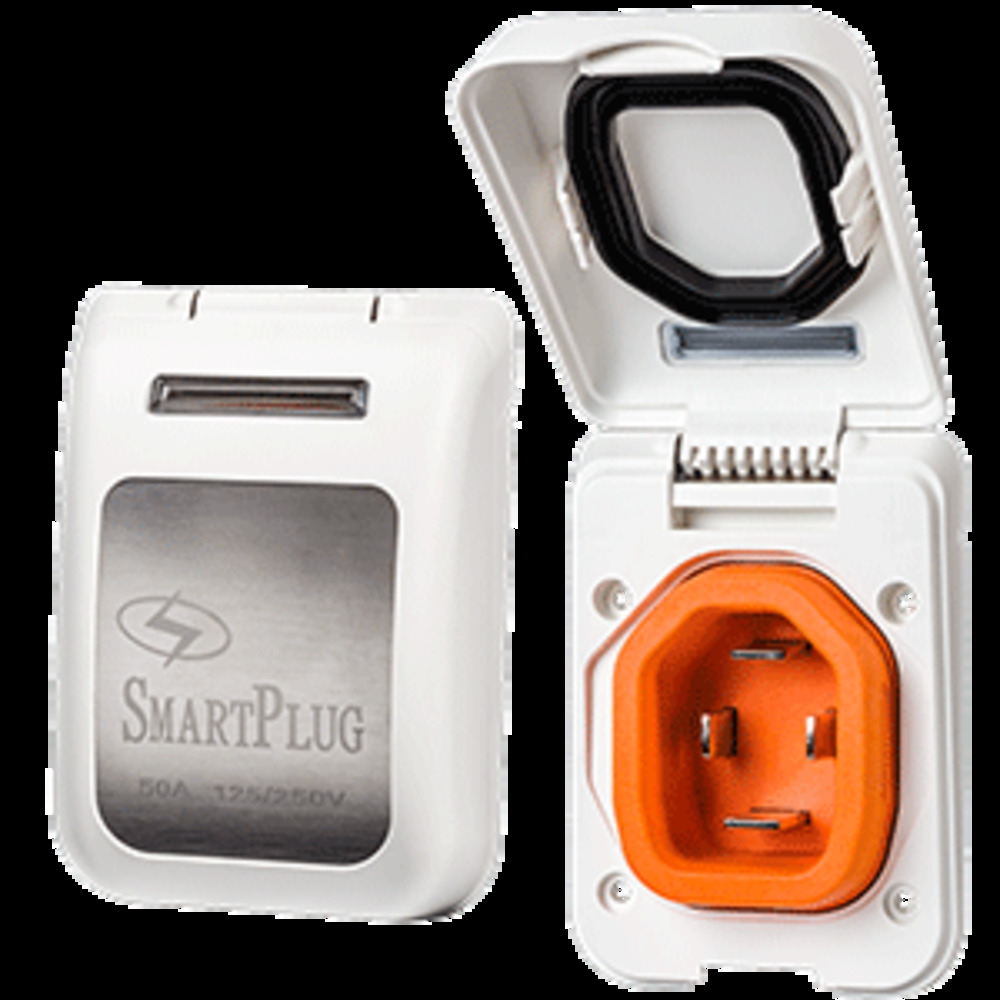 SmartPlug 50 Amp Non Metallic White Inlet - Boat and amp; RV Side
