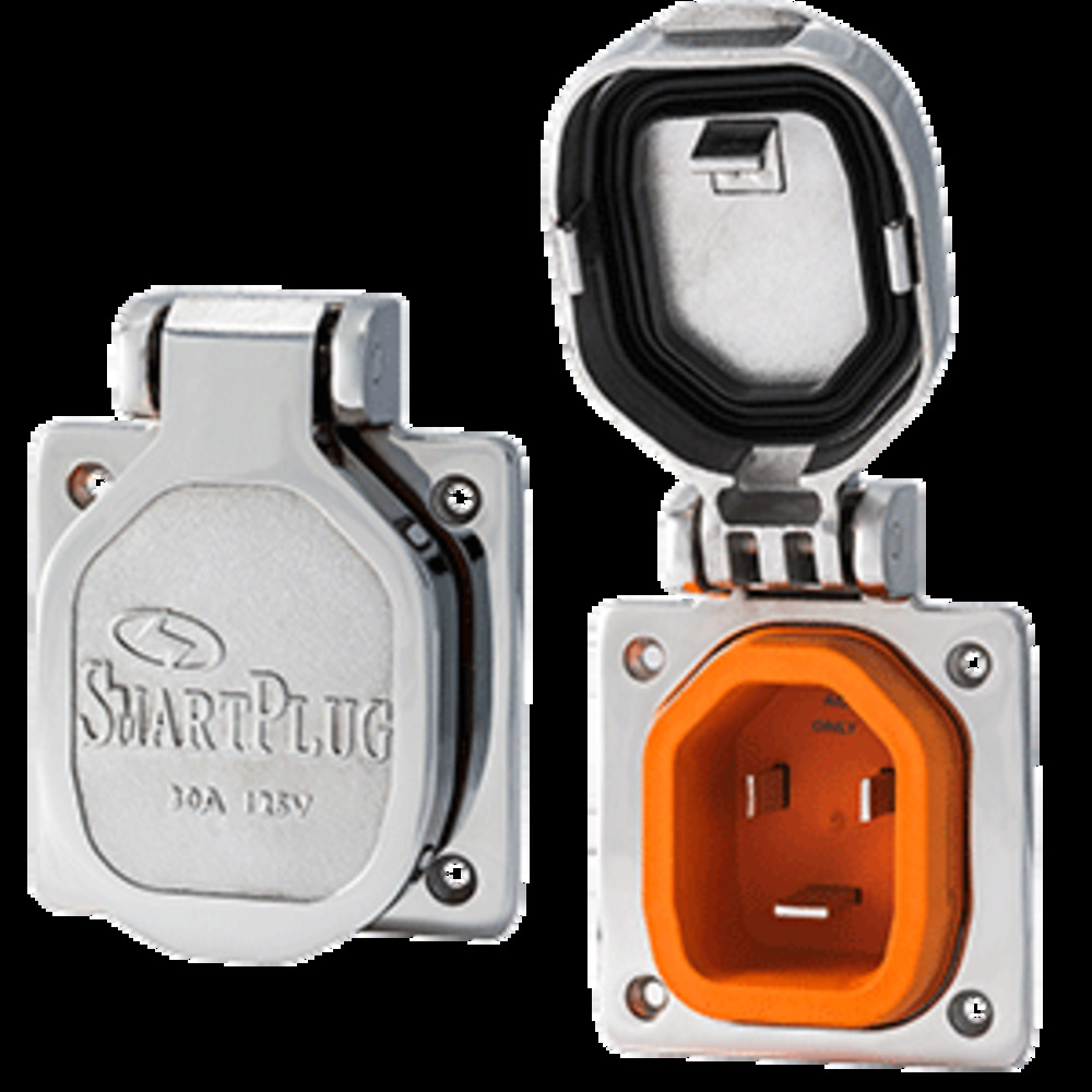 SmartPlug 30 Amp Inlet w/Stainless Steel Cover/No Thermostat - Boat and amp; RV Side