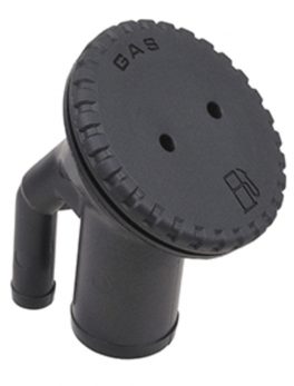 Perko 0542 Vented Fill f/1-1/2" Hose - Angled Neck - Gas - Black