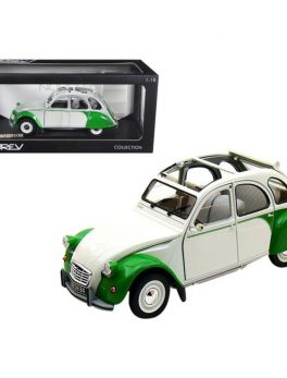 1985 Citroen 2CV Dolly White/Green 1/18 Diecast Model Car by Norev 181512