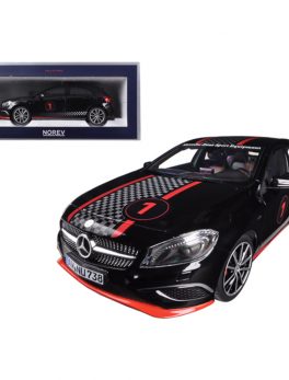 2013 Mercedes A Class Sport Equipment Black with Racing Deco 1/18 Diecast Car Model by Norev 183596