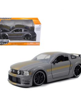 2006 Ford Mustang GT Grey With Gold Stripes 1/24 Diecast Car Model by Jada 90658gry