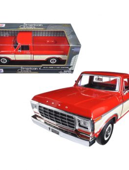 1979 Ford F-150 Pickup Truck Two Tone Red and Cream 1/24 Diecast Model Car by Motormax 79346AC-REDCRM