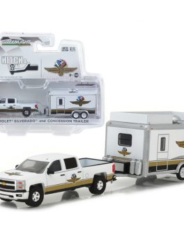 Chevrolet Silverado and Indianapolis Motor Speedway (IMS) Concession Trailer Hitch and Tow 1/64 Diecast Model Cars by Greenlight 29906