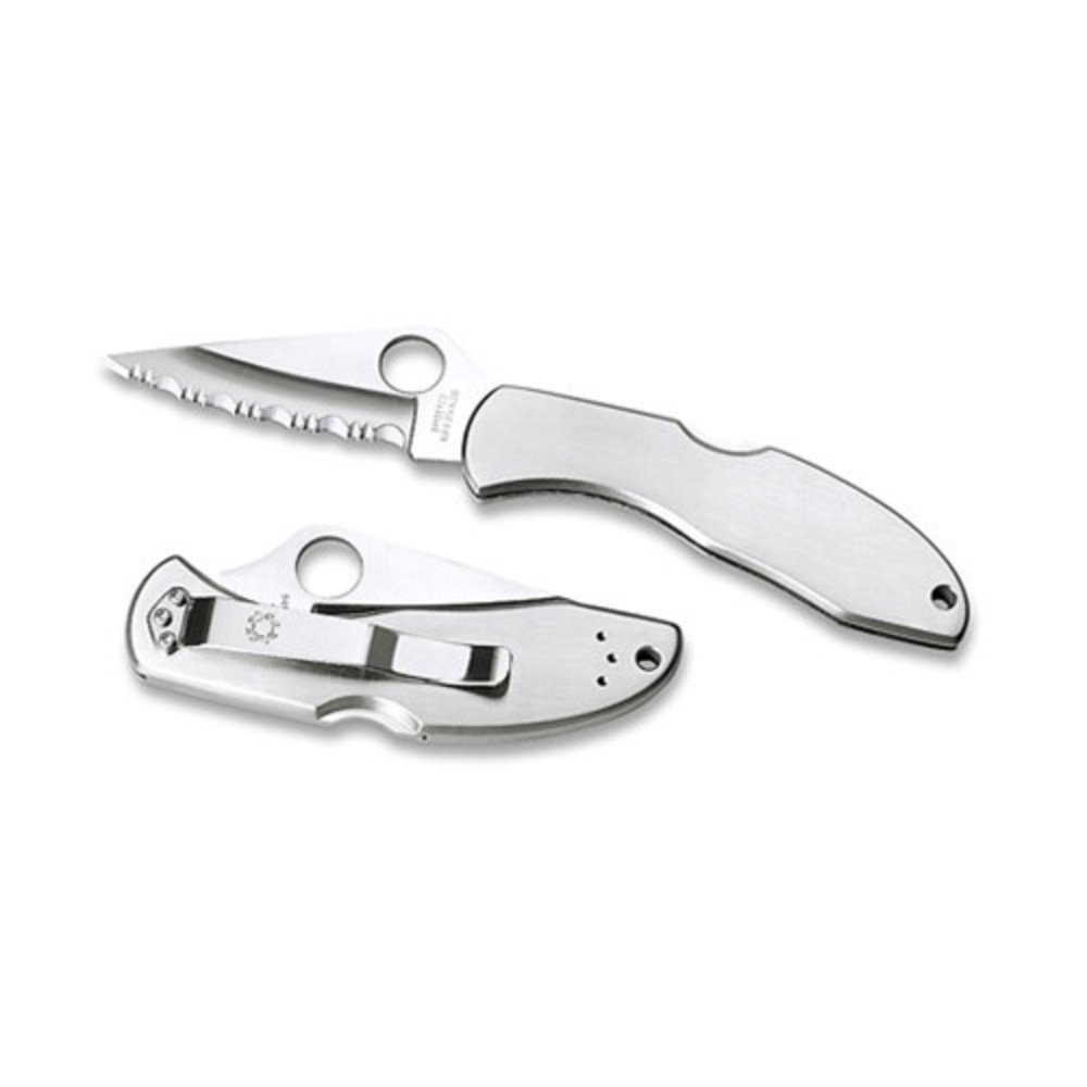 Spyderco Delica 4 Folder 2.88 in Serrated Stainless Handle