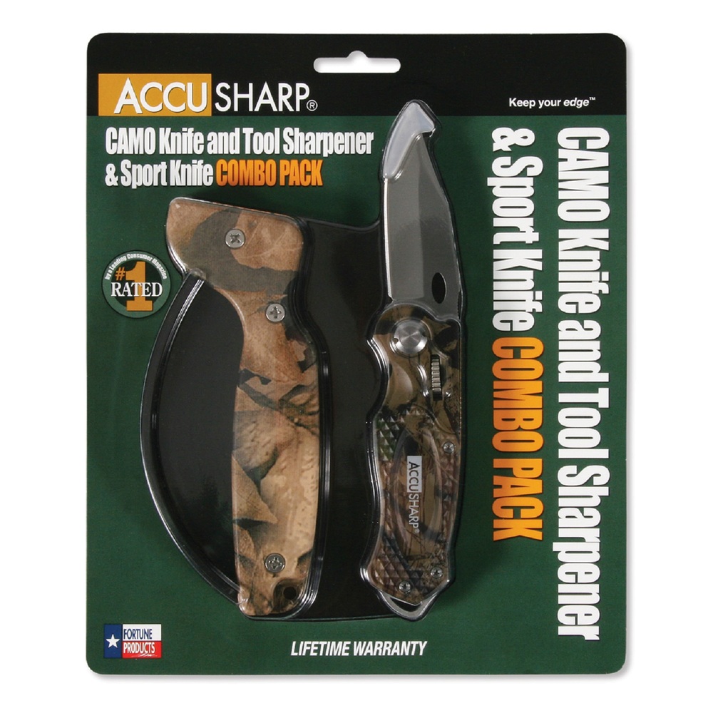 AccuSharp Sharpener and Sport Folding Knife Cmb - Camouflage