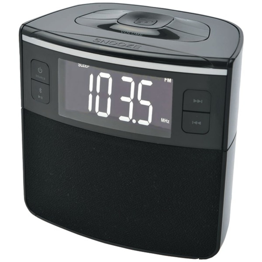SYLVANIA SCR1986BT-AS Bluetooth Clock Radio with Auto-Set Dual Alarm Clock and USB Charging