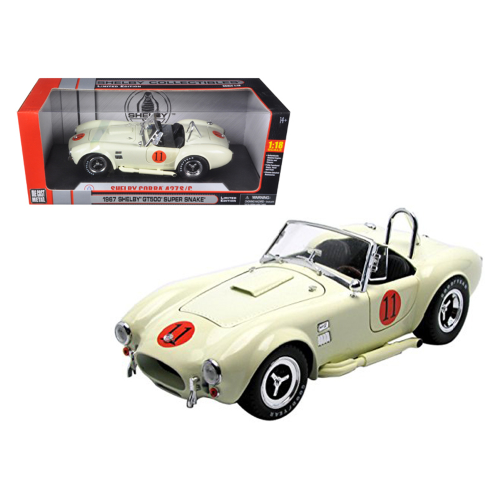 1965 Shelby Cobra 427 SC Cream #11 Limited Edition 1/18 Diecast Model Car by Shelby Collectibles SC136
