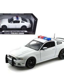 2013 Ford Mustang Boss 302 White Unmarked Police Car 1/18 Diecast Car Model by Shelby Collectibles SC463