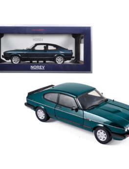 1986 Ford Capri 280 Brooklands Dark Green Metallic Limited Edition to 1038 pieces Worldwide 1/18 Diecast Model Car by Norev 182718