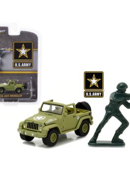 2016 Jeep Wrangler U.S. Army with U.S. Army Soldier Figure 1/64 Diecast Model Car by Greenlight 29884