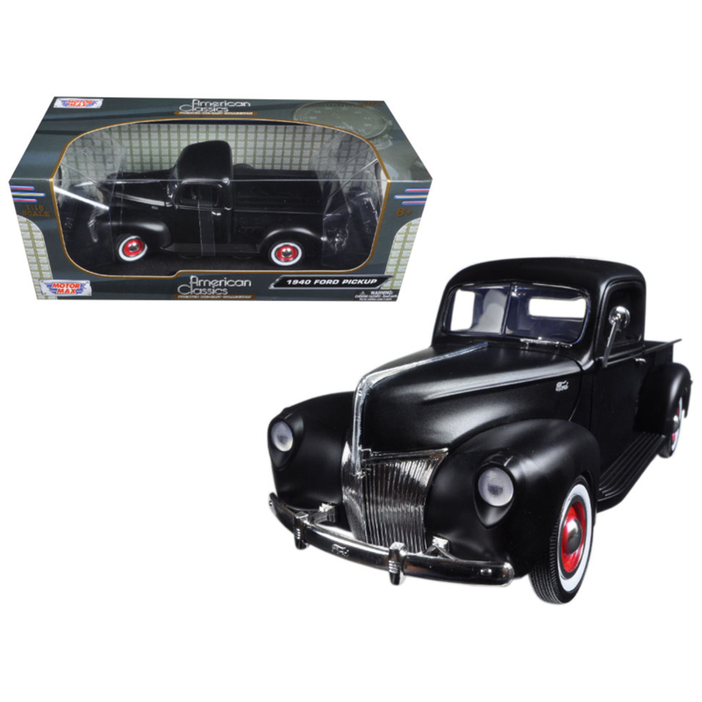 1940 Ford Pickup Matt Black 1/18 Diecast Model Car by Motormax 73170AC-MTBK