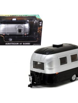 Airstream Bambi 16" Camper Trailer Black / Silver for 1/24 Scale Model Cars and Trucks 1/24 Diecast Model by Greenlight 18226