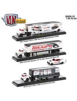 Auto Haulers Release 22, 3 Trucks Set 1/64 Diecast Models by M2 Machines 36000-22