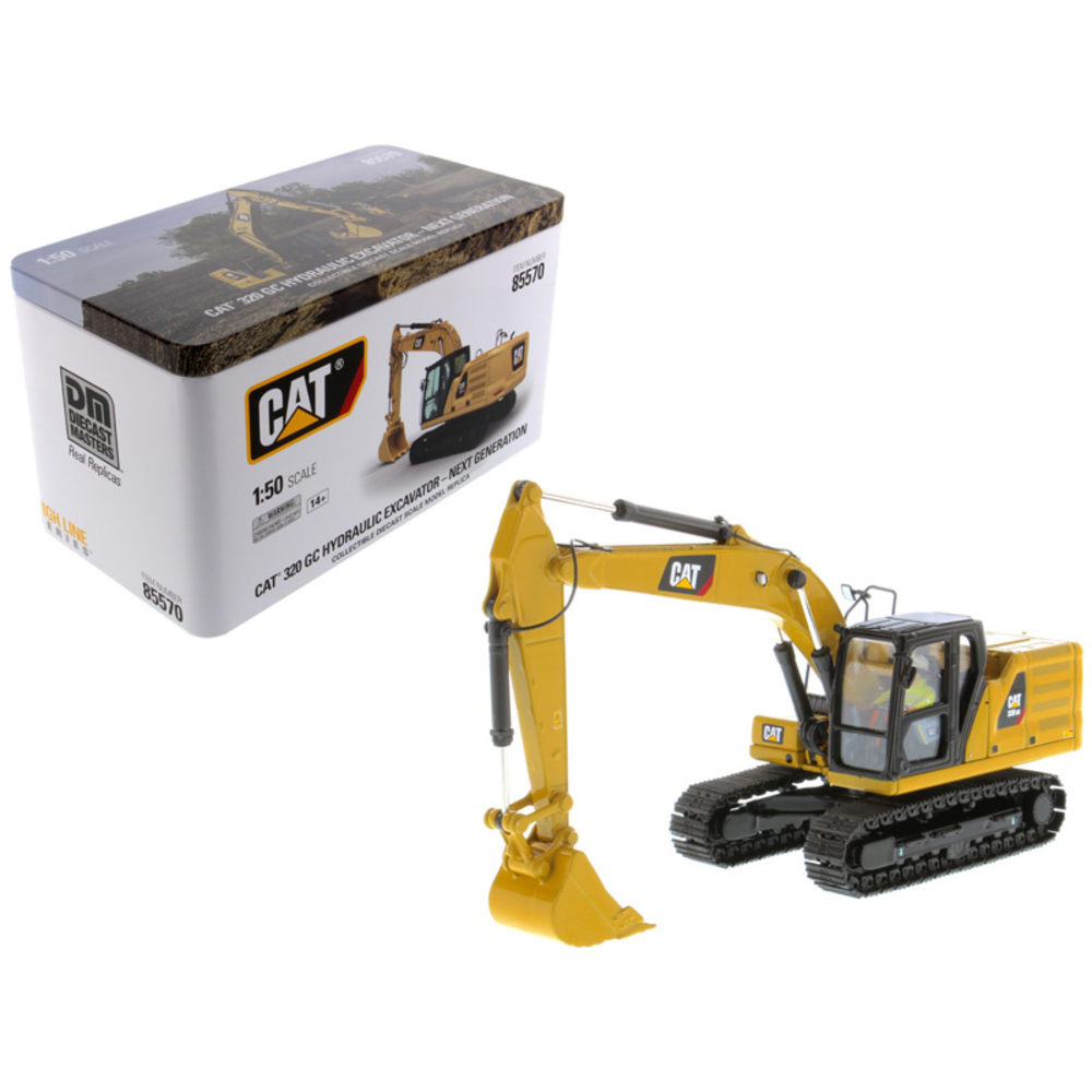 CAT Caterpillar 320 GC Hydraulic Excavator with Operator Next Generation Design High Line Series 1/50 Diecast Model by Diecast Masters 85570