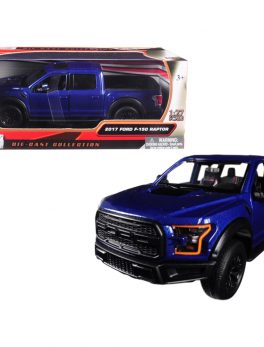 2017 Ford F-150 Raptor Pickup Truck Blue with Black Wheels 1/27 Diecast Model Car by Motormax 79344bl