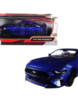 2018 Ford Mustang GT 5.0 Blue with Black Wheels 1/24 Diecast Model Car by Motormax 79352bl