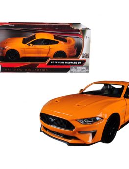 2018 Ford Mustang GT 5.0 Orange with Black Wheels 1/24 Diecast Model Car by Motormax 79352or
