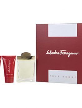 Salvatore Ferragamo Edt Spray 3.4 Oz and After Shave Balm 2.5 Oz and Shampoo And Shower Gel 2.5 Oz For Men