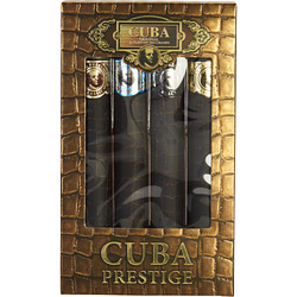 Cuba Variety 4 Piece Variety-prestige Set-includes Classic, Black, Platinum and Legacy And All Are Edt Spray 1.17 Oz For Men