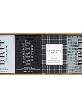 Burberry Variety 4 Piece Mens Variety With Burberry Brit Rhythm Intense and Burberry Brit and Burberry Brit Rhythm and Burberry Brit Splash And All Are Edt .17 Oz Minis For Men