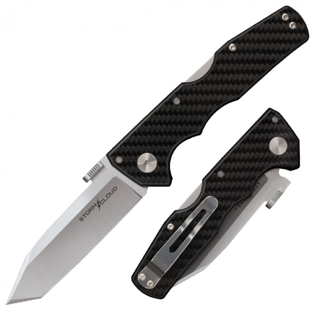 Cold Steel Storm Cloud Folder 3.5 in Plain Carbon Fiber Hndl
