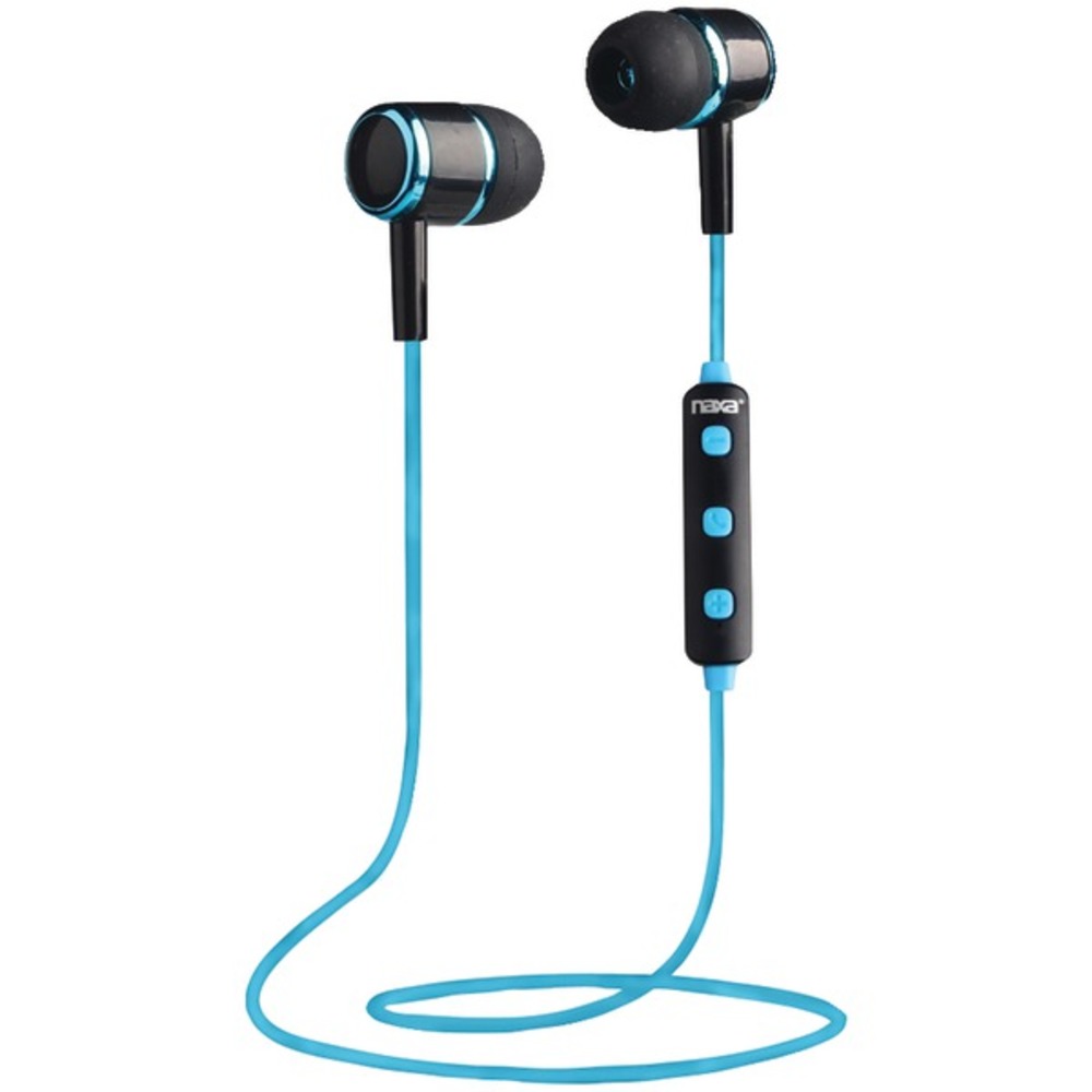 Naxa NE-950 BLACK/BLUE Bluetooth Isolation Earbuds with Microphone and Remote (Blue)