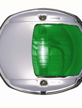 Perko LED Side Light - Green - 12V - Chrome Plated Housing