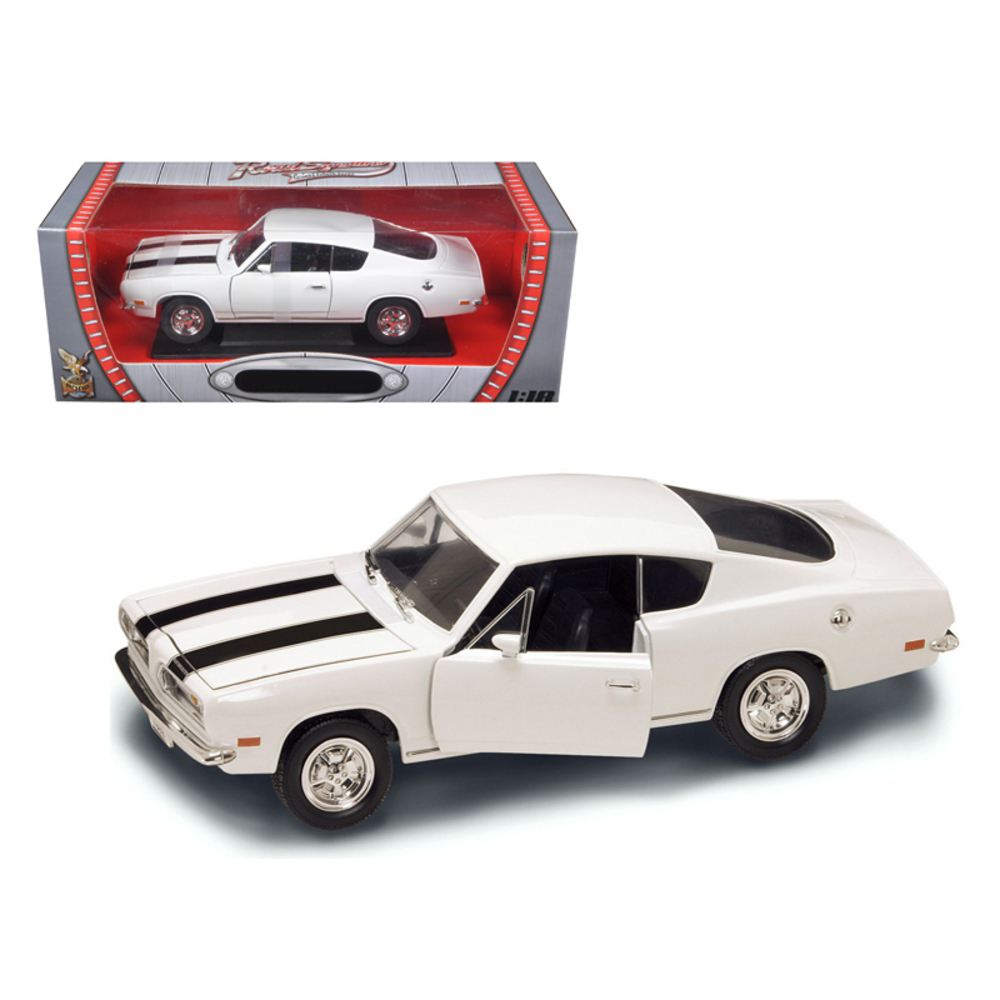 1969 Plymouth Barracuda 383 White 1/18 Diecast Car by Road Signature 92179w