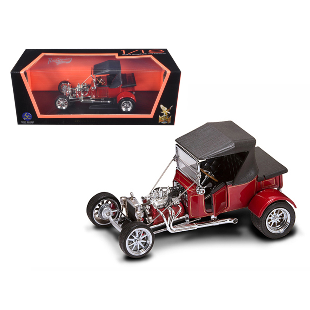 1923 Ford T-Bucket Soft Top Burgundy 1/18 Diecast Car Model by Road Signature 92829r