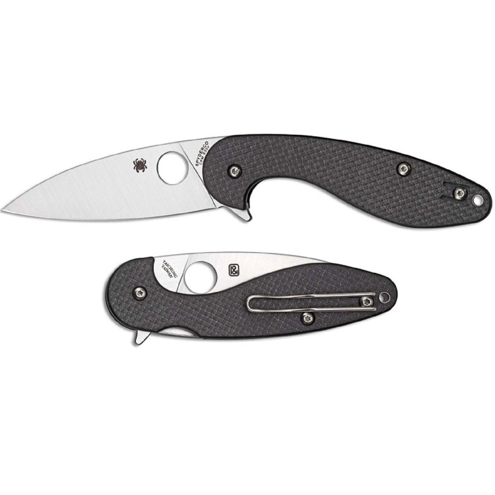 Spyderco Silverax Folder 3.48 in Plain Carbon Fiber G10 Hndl