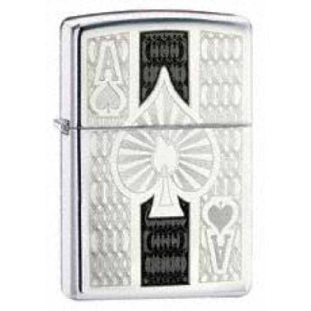 Zippo HP Chrome Intricate Spade Lighter