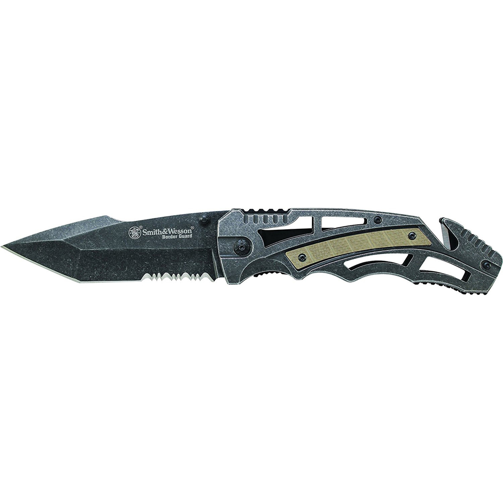 SW Border Guard Folder 4.37 in Combo Blade Stainless Handle